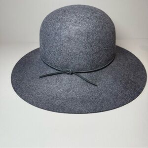 100% wool grey Phenix Round Crown Floppy Hat